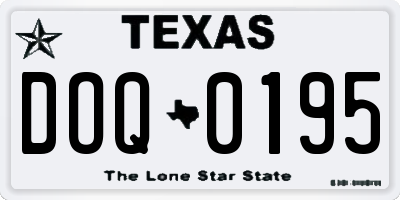 TX license plate DOQ0195