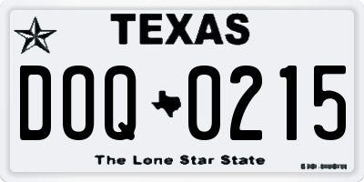 TX license plate DOQ0215