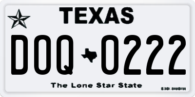 TX license plate DOQ0222