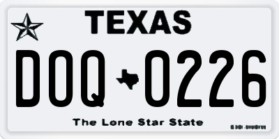 TX license plate DOQ0226