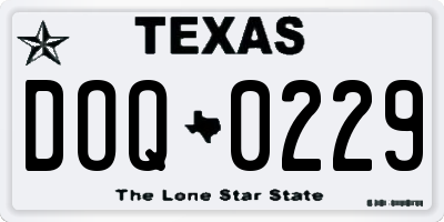 TX license plate DOQ0229