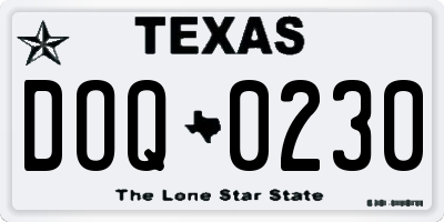 TX license plate DOQ0230