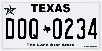 TX license plate DOQ0234