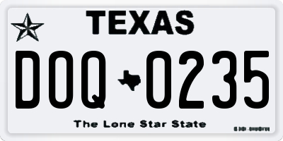 TX license plate DOQ0235