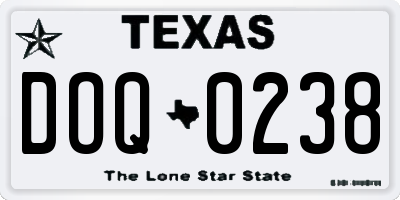 TX license plate DOQ0238