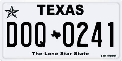 TX license plate DOQ0241