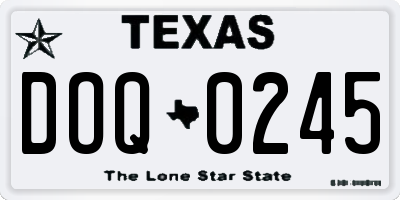 TX license plate DOQ0245