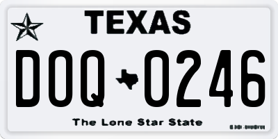 TX license plate DOQ0246