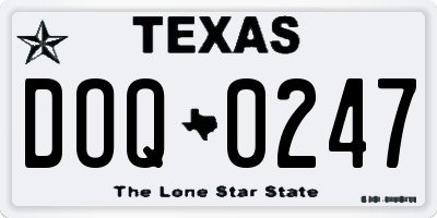 TX license plate DOQ0247