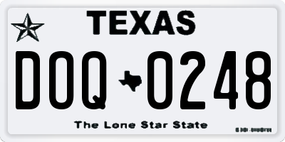 TX license plate DOQ0248