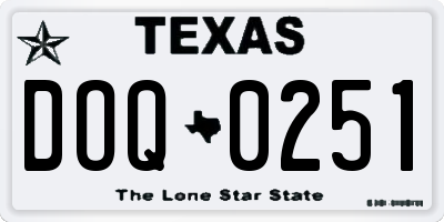 TX license plate DOQ0251
