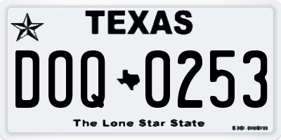 TX license plate DOQ0253