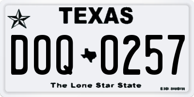 TX license plate DOQ0257