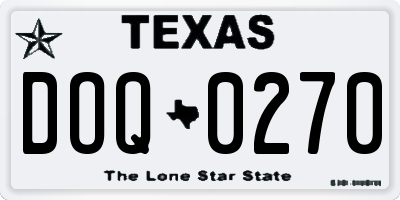 TX license plate DOQ0270