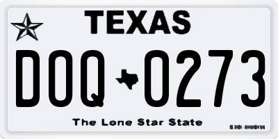 TX license plate DOQ0273