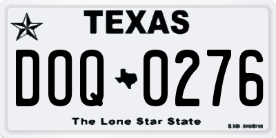 TX license plate DOQ0276