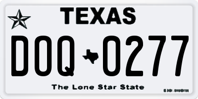 TX license plate DOQ0277