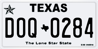 TX license plate DOQ0284