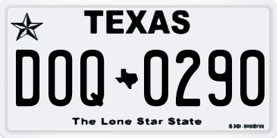 TX license plate DOQ0290