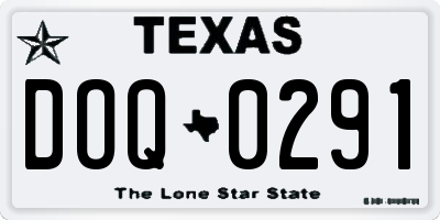 TX license plate DOQ0291