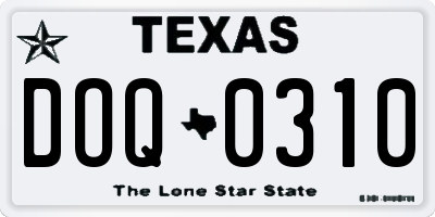 TX license plate DOQ0310
