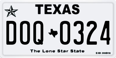 TX license plate DOQ0324
