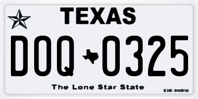 TX license plate DOQ0325