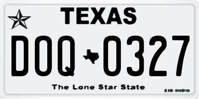TX license plate DOQ0327