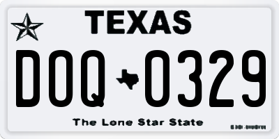 TX license plate DOQ0329
