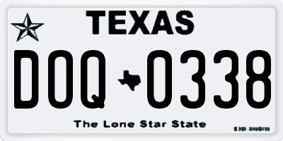 TX license plate DOQ0338