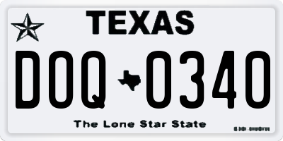 TX license plate DOQ0340
