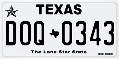 TX license plate DOQ0343