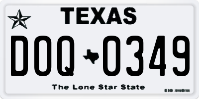 TX license plate DOQ0349