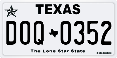 TX license plate DOQ0352