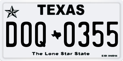 TX license plate DOQ0355