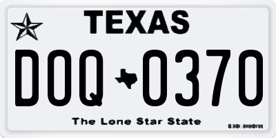 TX license plate DOQ0370