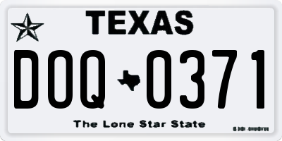 TX license plate DOQ0371