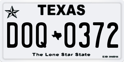 TX license plate DOQ0372