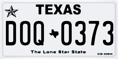 TX license plate DOQ0373