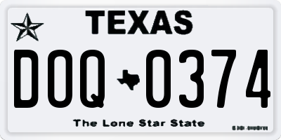 TX license plate DOQ0374