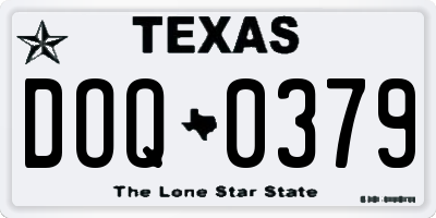 TX license plate DOQ0379