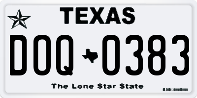 TX license plate DOQ0383