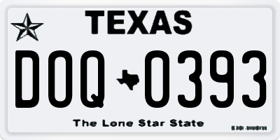 TX license plate DOQ0393
