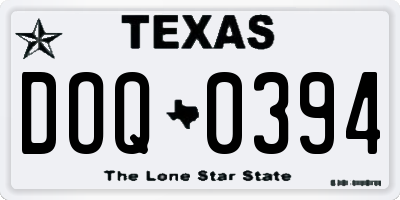 TX license plate DOQ0394
