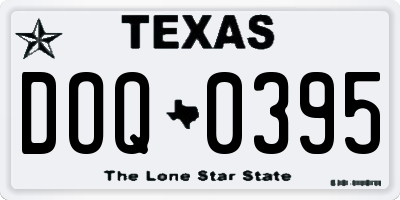 TX license plate DOQ0395