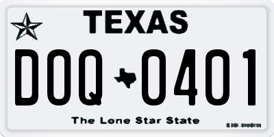 TX license plate DOQ0401