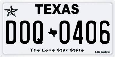 TX license plate DOQ0406