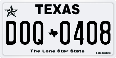 TX license plate DOQ0408