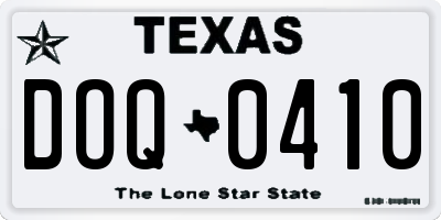 TX license plate DOQ0410