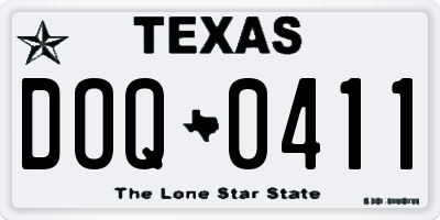 TX license plate DOQ0411